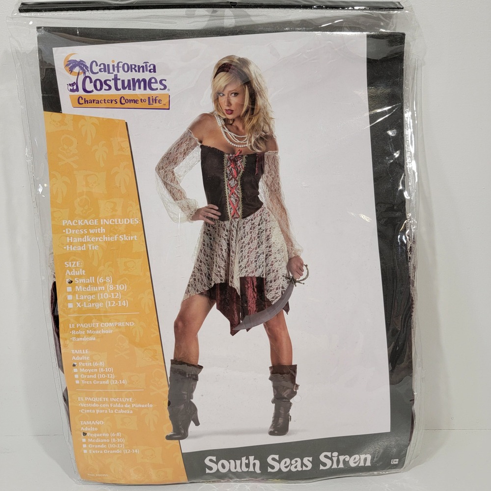 California Costumes South Seas Siren Pirate Dress Head Tie Womens Small 00755